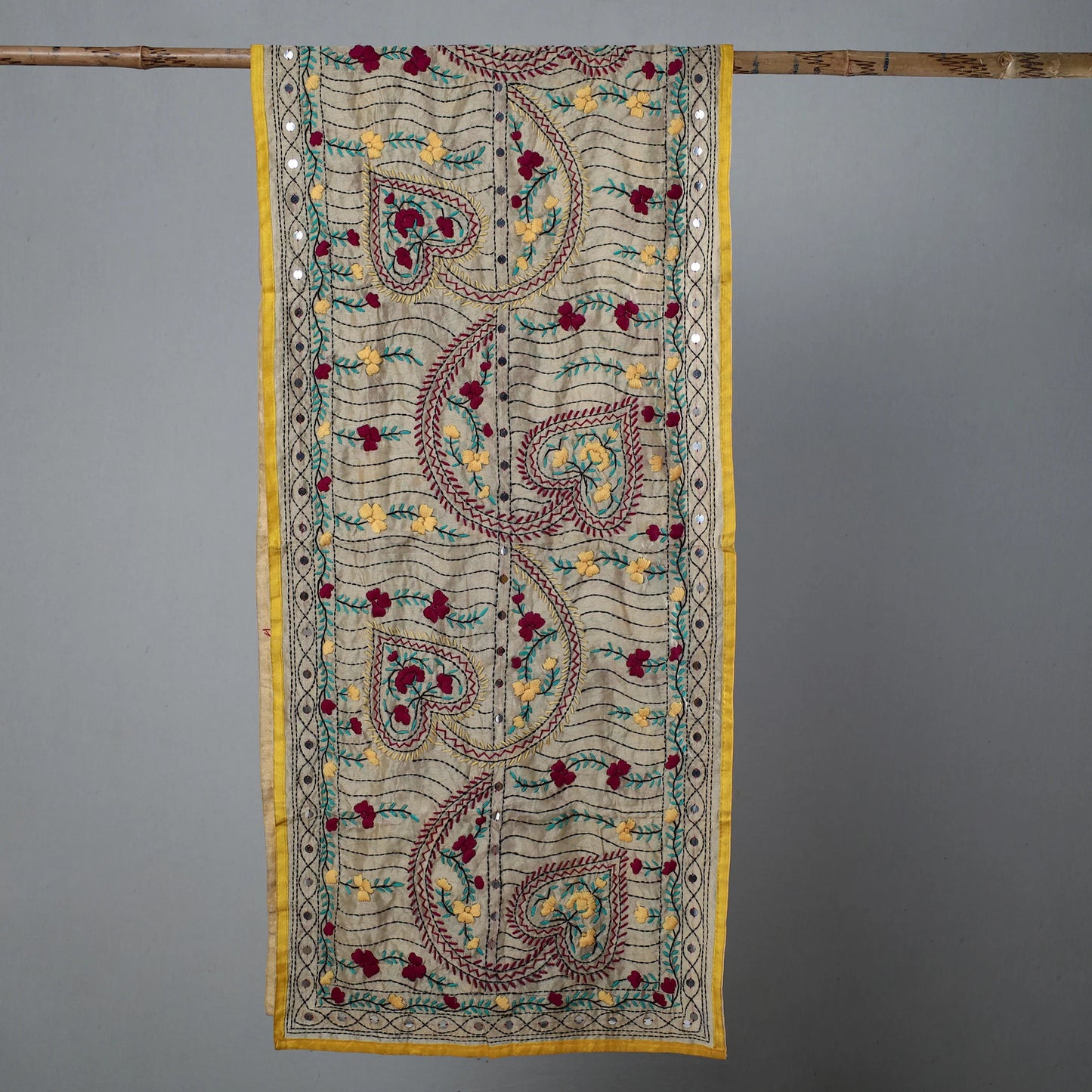 Ranihati Chapa Work Embroidery Chanderi Silk Stole