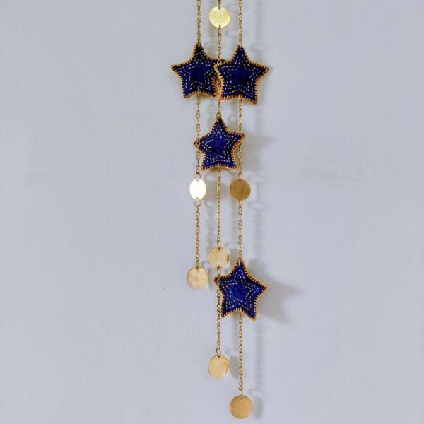 Brass Moon & Fabric Hanging Star