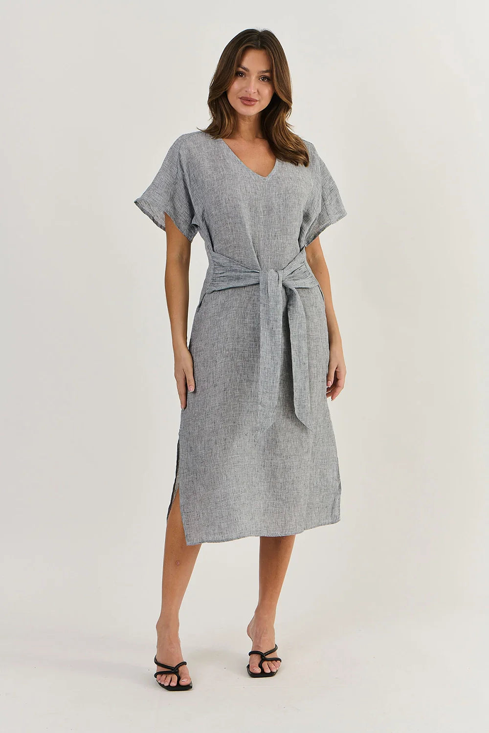 Naturals by O & J Linen Tie Front Dress Gauze
