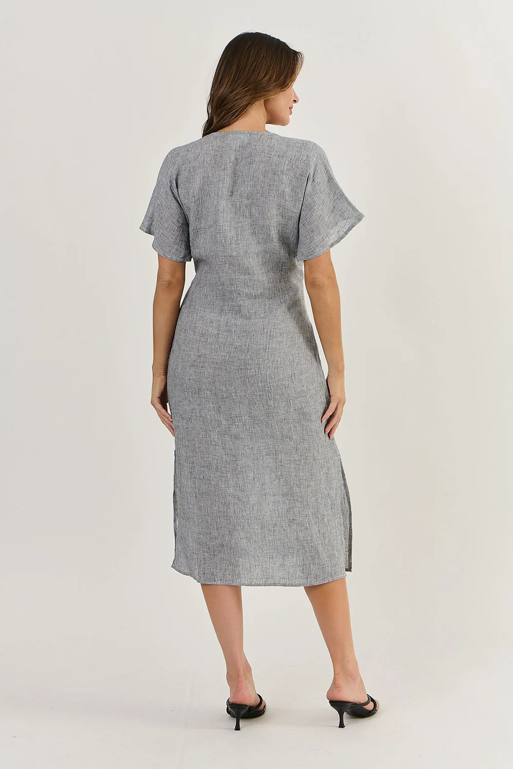 Naturals by O & J Linen Tie Front Dress Gauze