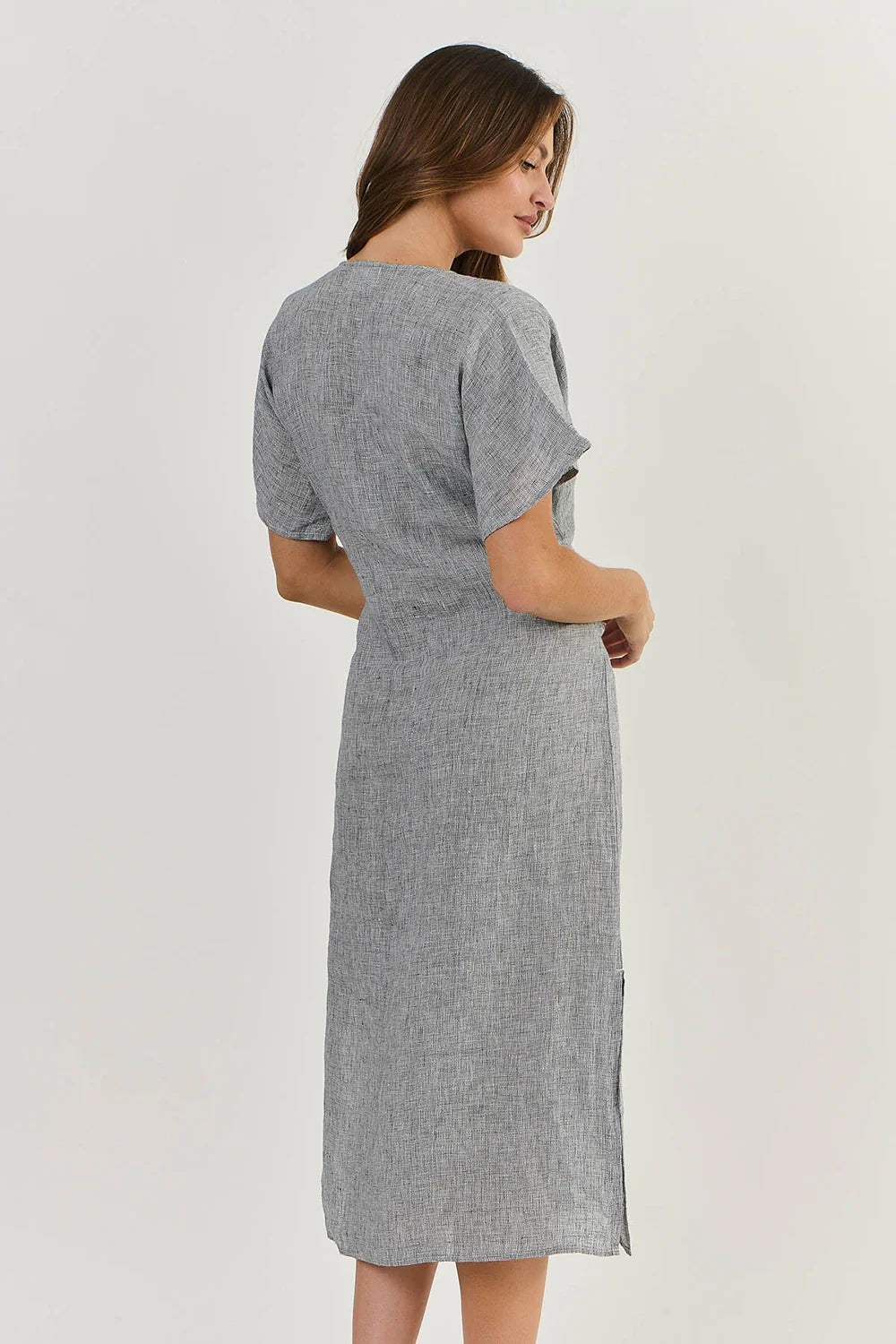 Naturals by O & J Linen Tie Front Dress Gauze