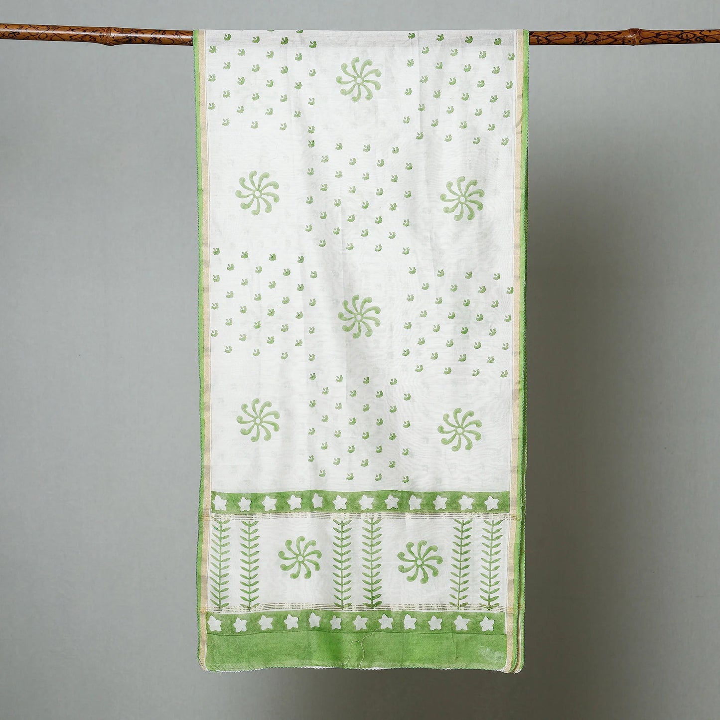 Sanganeri Block Printed Chanderi Silk Handloom Stole