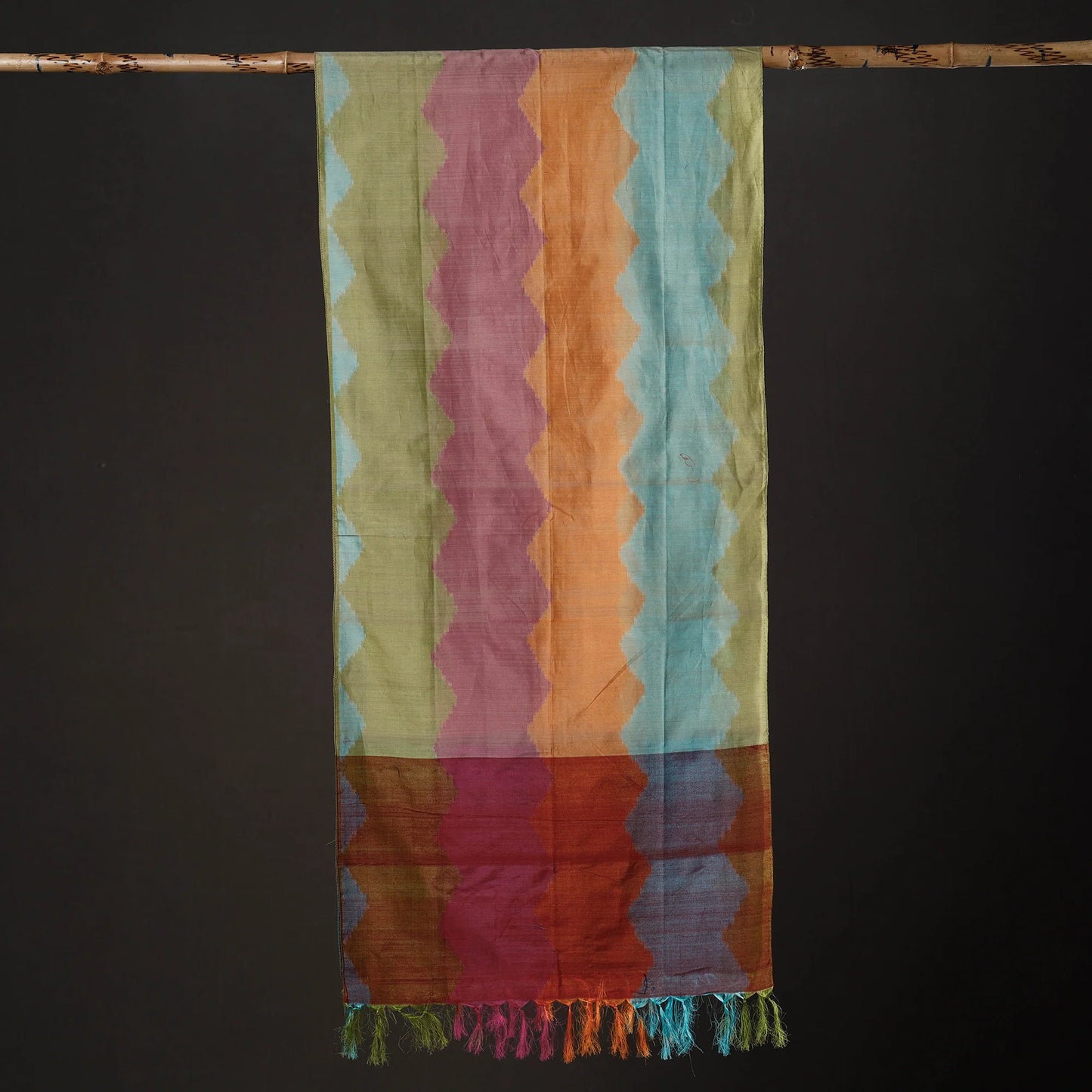 Handloom Silk Cotton Pochampally Ikat Stole
