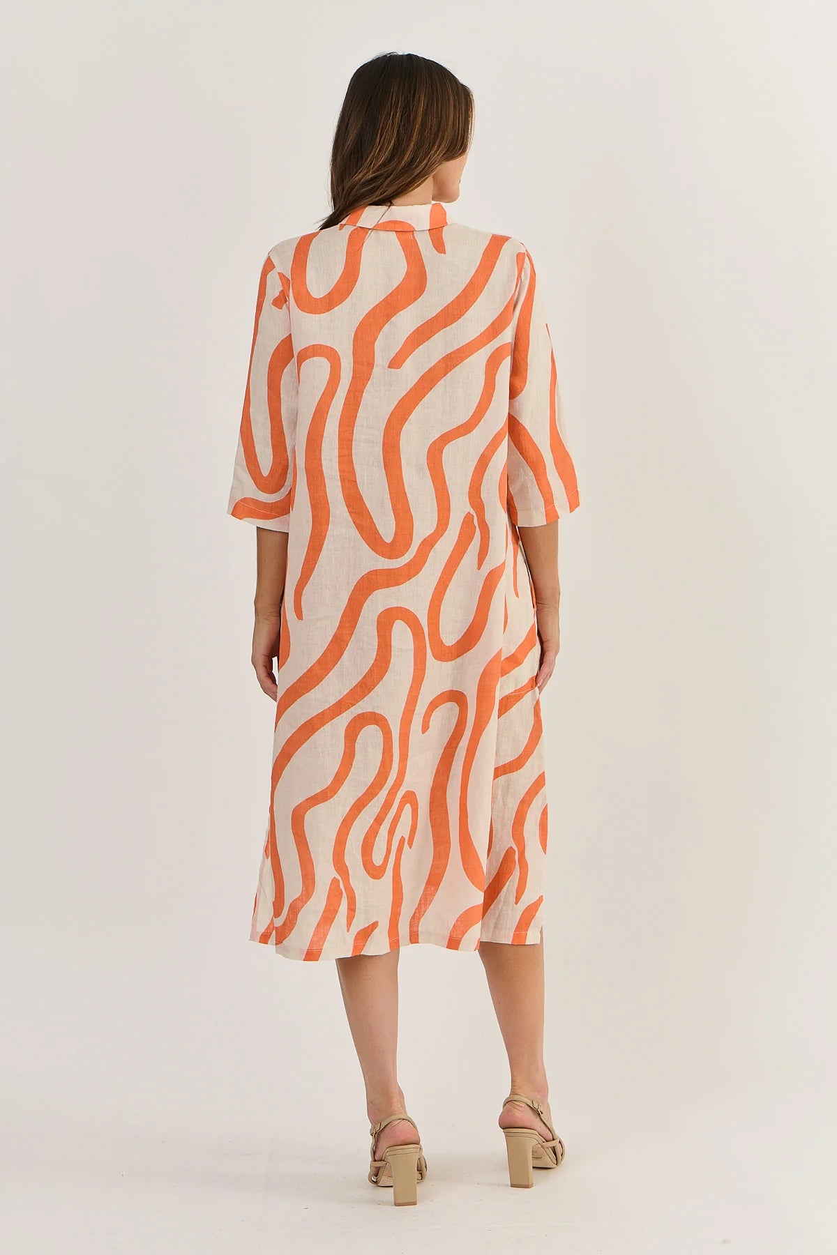 Shirt Dress - Tamarind Ribbon Linen
