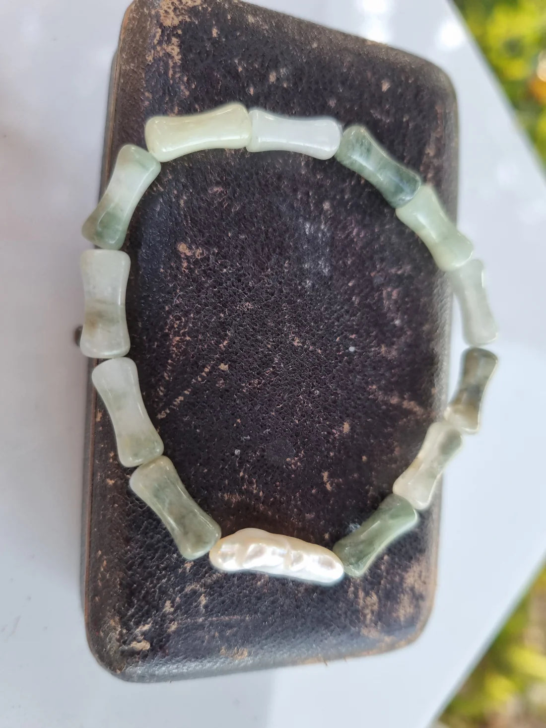 Aragonite/Freshwater Biwa Pearl Bracelet