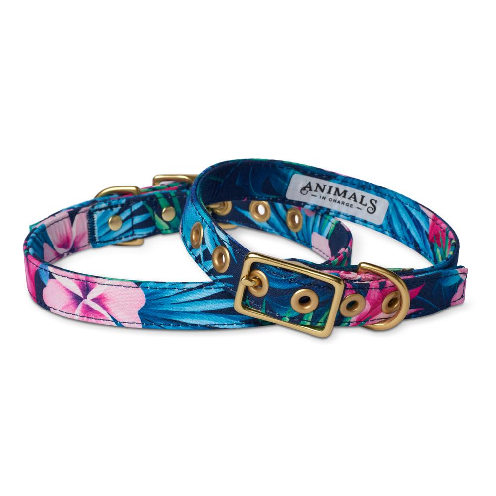 Brass Cafe Collar - Tropical Flower