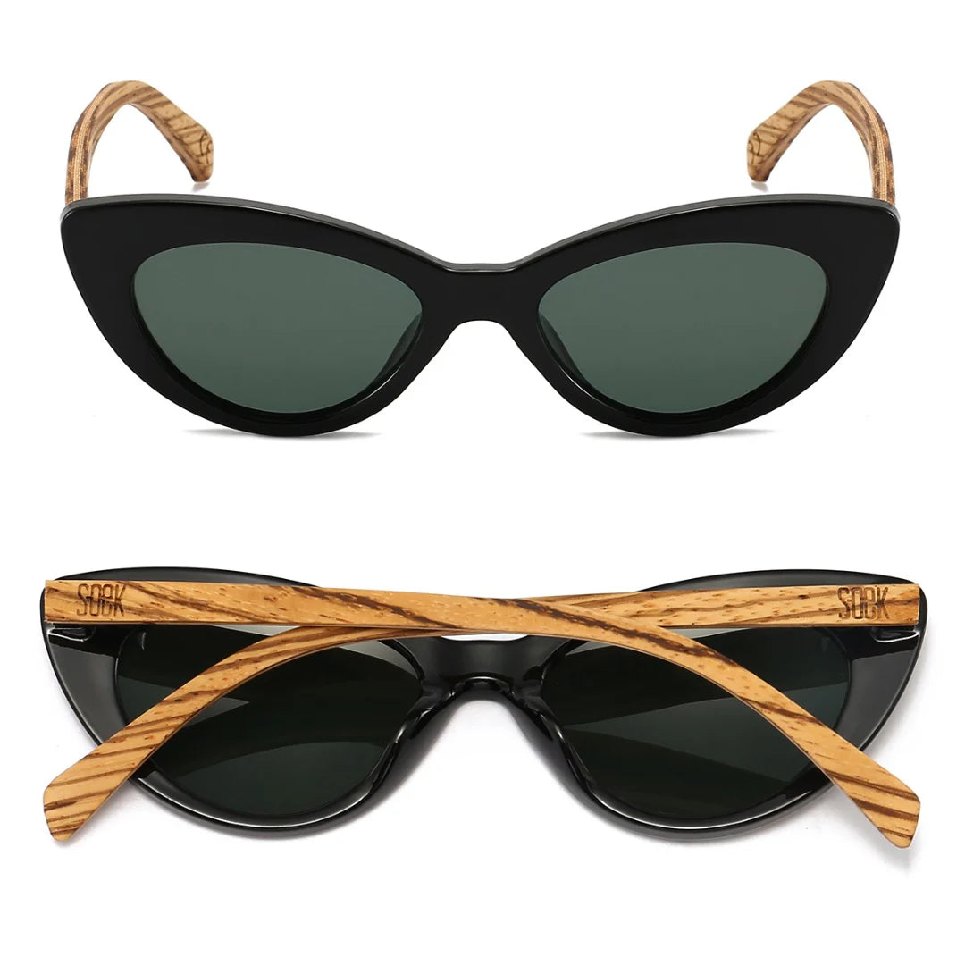 SAVANNAH MIDNIGHT Black Gradient Lens l Walnut Arms