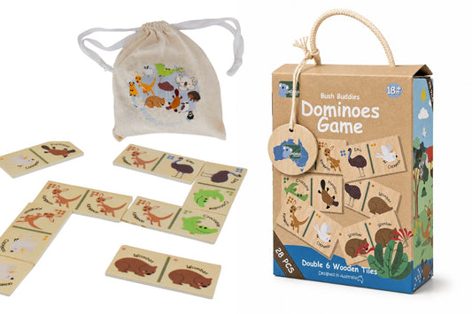 BUSH BUDDIES WOODEN DOMINOES AUSTRALIAN ANIMALS