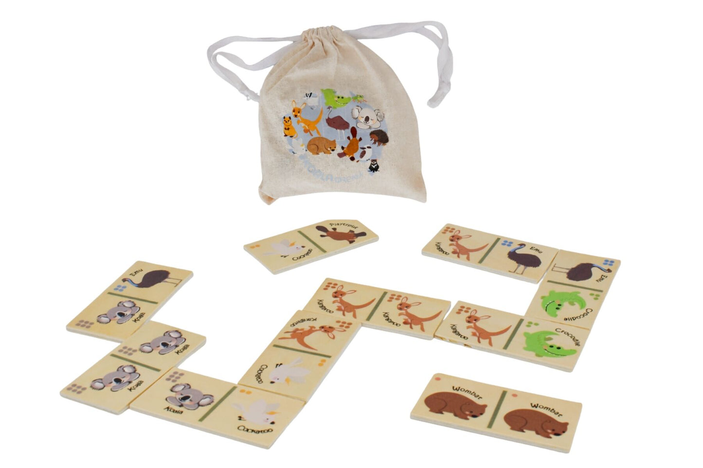 BUSH BUDDIES WOODEN DOMINOES AUSTRALIAN ANIMALS