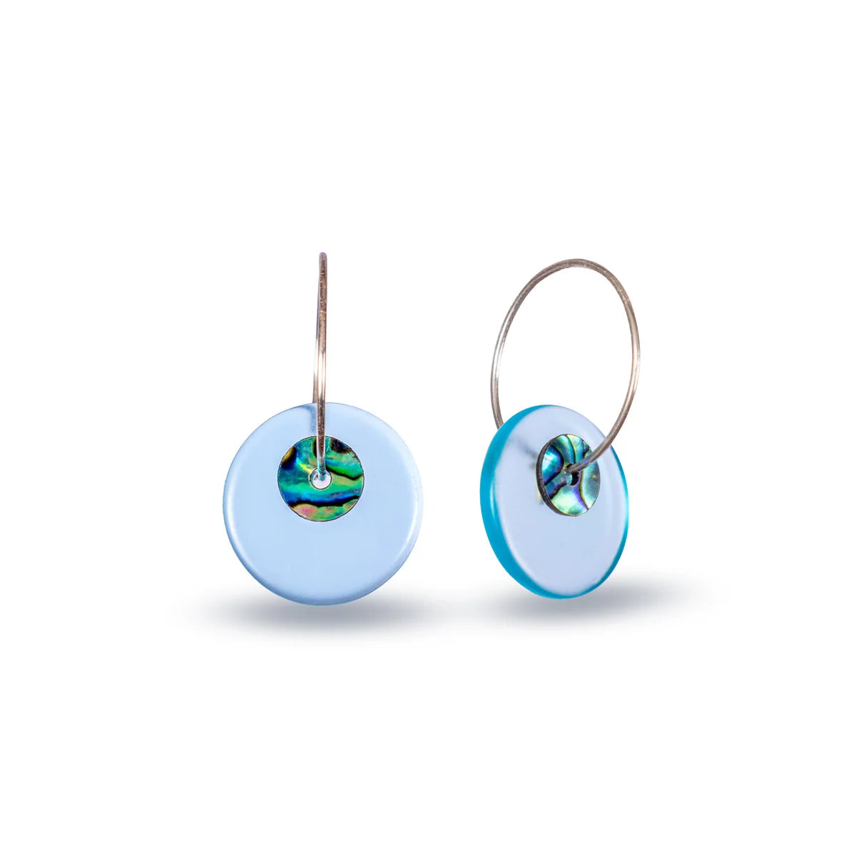 Glass Pāua Disc Earrings