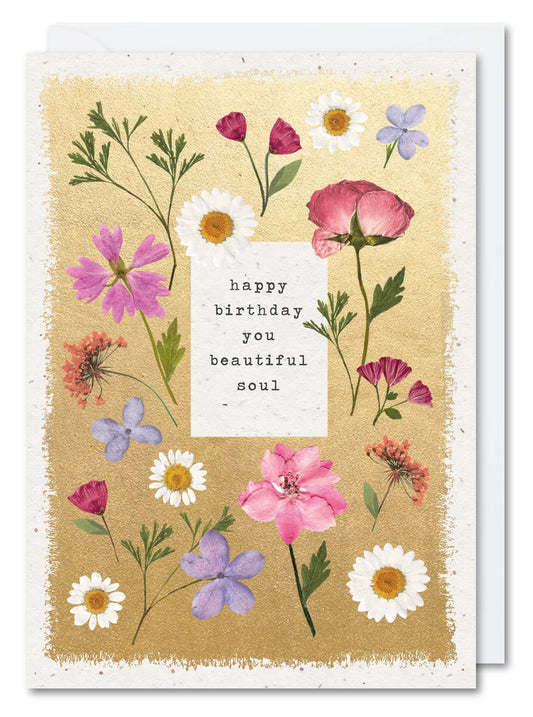 Sentiment-Card-Pressed Flowers