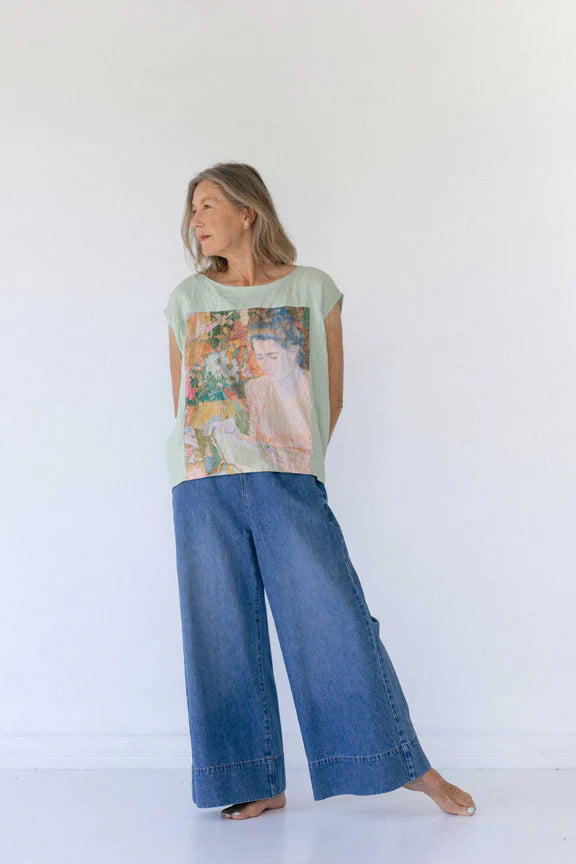 Ollie pant in Denim *organic cotton