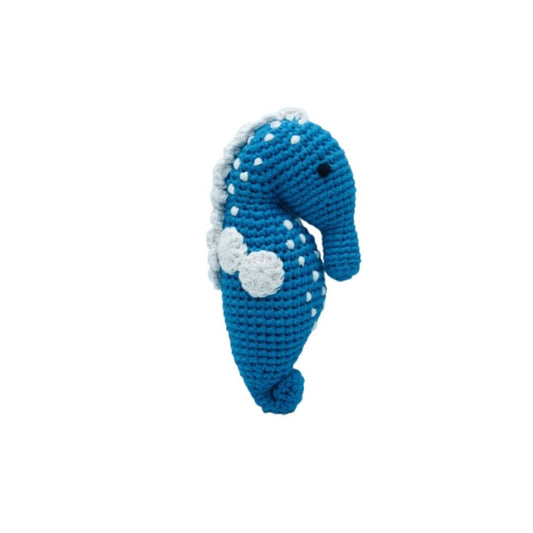 Baby Rattle – Soft toy Seahorse Blue