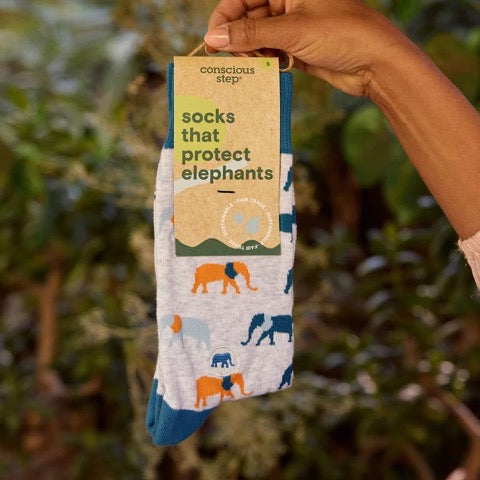 socks that protect elephants-grey