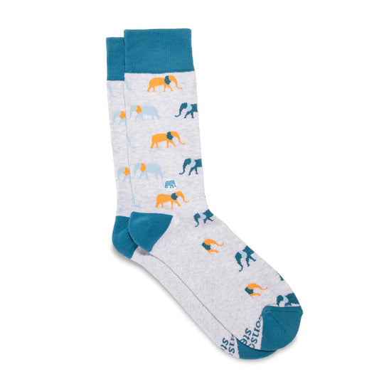 socks that protect elephants-grey