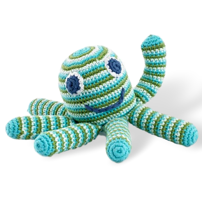 Octopus Rattle - green, yellow, blue, pink, red – folkstory